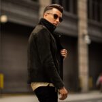 Blouson Moto Dark Olive Suede Saturday – Image 3