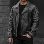 Blouson Moto Tuesday Noir Effet Vieilli