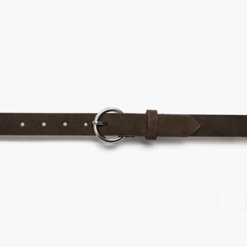 Ceinture En Cuir Cercle Pour Femme En Daim Olive Foncé Mardi – Image 3