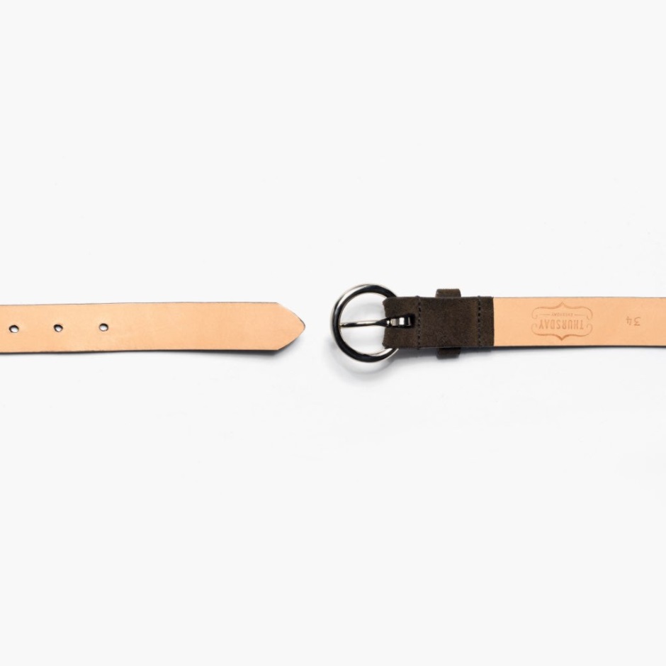 Ceinture En Cuir Cercle Pour Femme En Daim Olive Foncé Mardi – Image 4