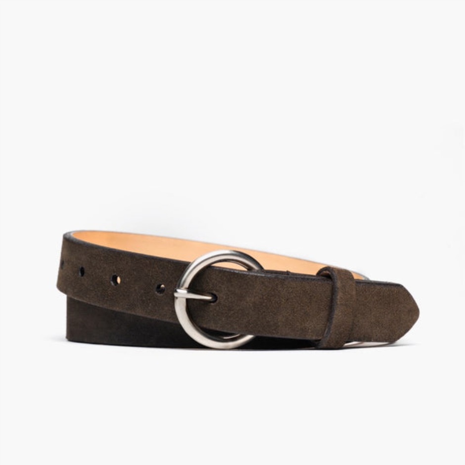 ceinture_en_cuir_cercle_pour_femme_en_daim_olive_fonce_mardi.jpg Ceinture En Cuir Cercle Pour Femme En Daim Olive Foncé Mardi – Image 1