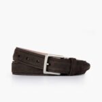 Ceinture En Cuir Classique Pour Femme En Daim Olive Foncé Mardi