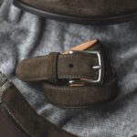 Ceinture En Cuir Classique Pour Femme En Daim Olive Foncé Mardi – Image 8