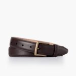 Ceinture En Cuir Classique Pour Femme Mercredi Marron – Image 2