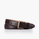 Ceinture En Cuir Classique Pour Femme Mercredi Marron