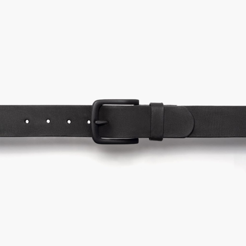 Ceinture En Cuir Héritage Noir Mat Pour Hommes Dimanche – Image 3