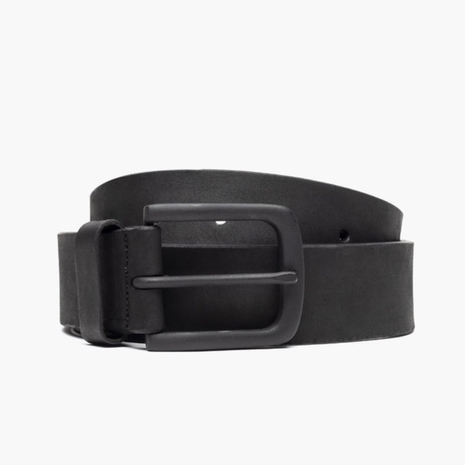 Ceinture En Cuir Héritage Noir Mat Pour Hommes Dimanche – Image 1