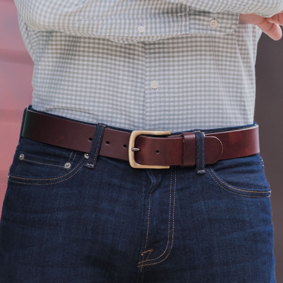 Ceinture En Cuir Marron Héritage Pour Homme Wednesday – Image 4