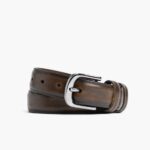 Ceinture En Cuir Raffiné Pour Homme Café Noir Mercredi – Image 2