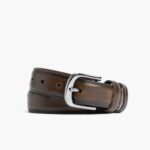 Ceinture En Cuir Raffiné Pour Homme Café Noir Mercredi