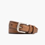 Ceinture En Cuir Raffiné Pour Hommes Du Dimanche Caramel – Image 2