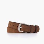 Ceinture En Cuir Raffiné Pour Hommes En Daim Cognac Samedi