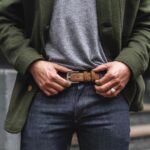 Ceinture En Cuir Raffiné Pour Hommes En Daim Cognac Samedi – Image 5