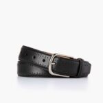 Ceinture En Cuir Richelieu Pour Hommes Mercredi Noir