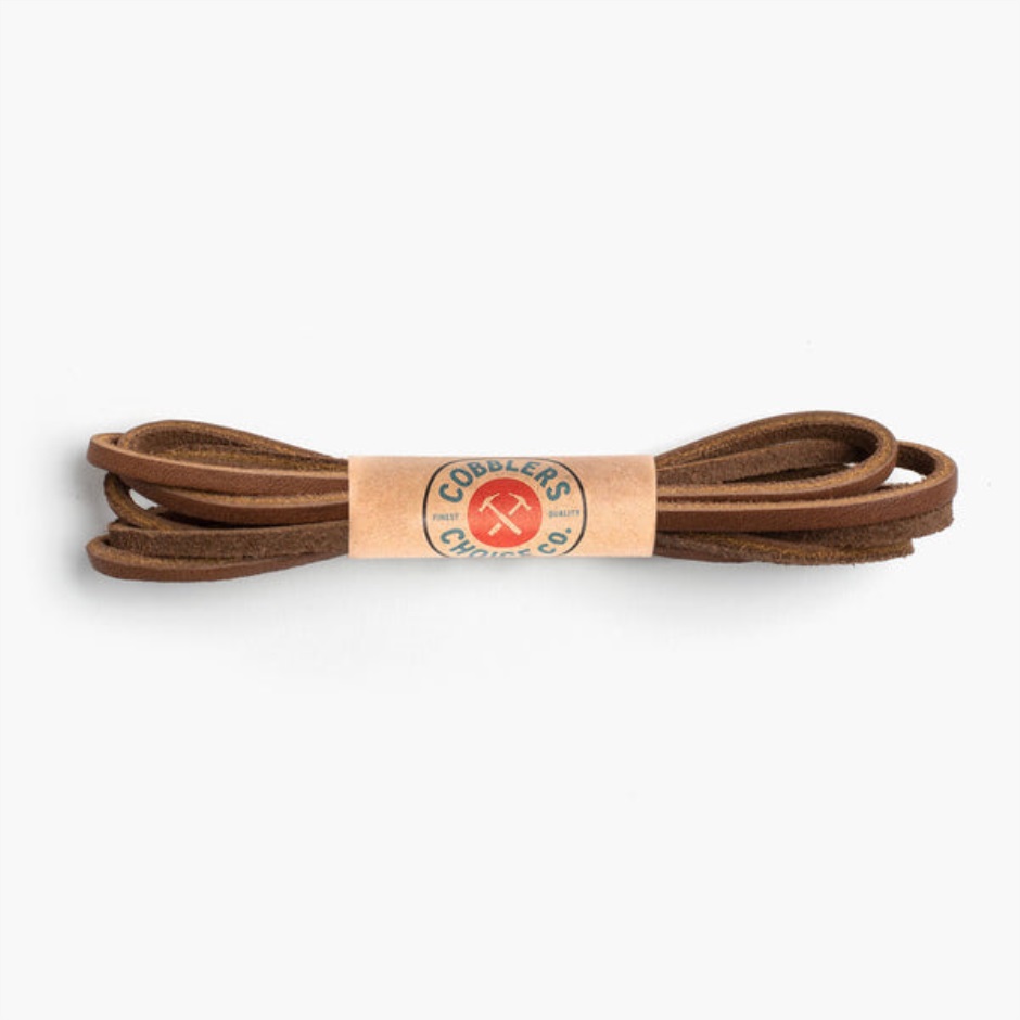 lacets_en_cuir_du_samedi_terre_de_sienne_brulee.jpg Lacets En Cuir Du Samedi Terre De Sienne Brûlée – Image 1
