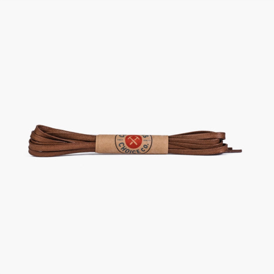 lacets_plats_coton_cire_dimanche_marron_clair.jpg Lacets Plats Coton Ciré Dimanche Marron Clair – Image 1