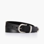 Mercredi Ceinture Western Femme En Cuir Noir