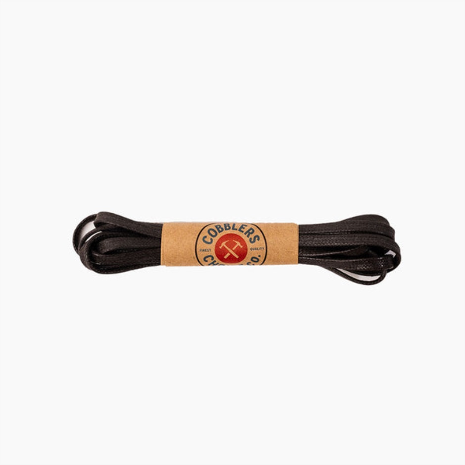 mercredi_lacets_plats_en_coton_cire_marron.jpg Mercredi Lacets Plats En Coton Ciré Marron – Image 1