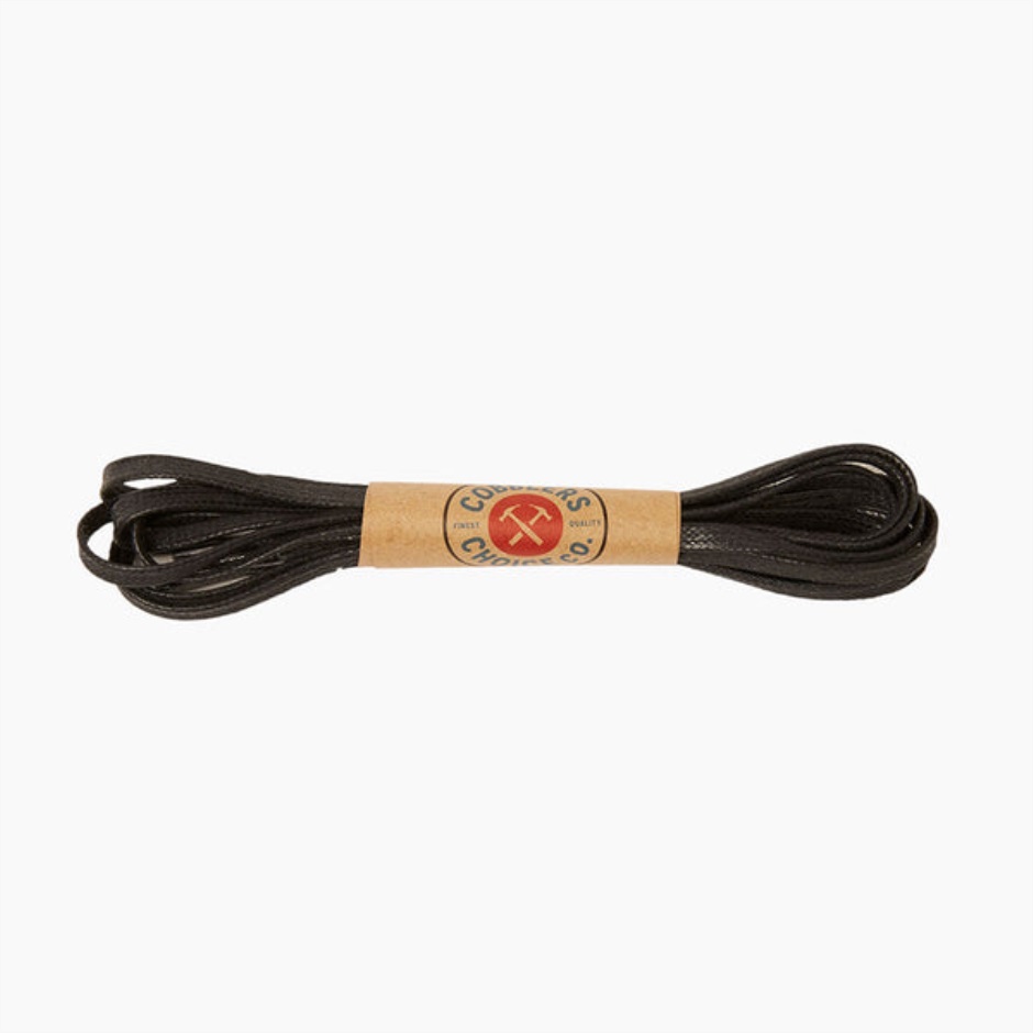 mercredi_noir_lacets_plats_en_coton_cire.jpg Mercredi Noir Lacets Plats En Coton Ciré – Image 1