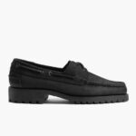 Mocassins Noirs Cousus à La Main Vendredi Mat – Image 3