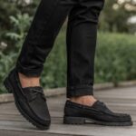 Mocassins Noirs Cousus à La Main Vendredi Mat – Image 6