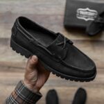 Mocassins Noirs Cousus à La Main Vendredi Mat – Image 8